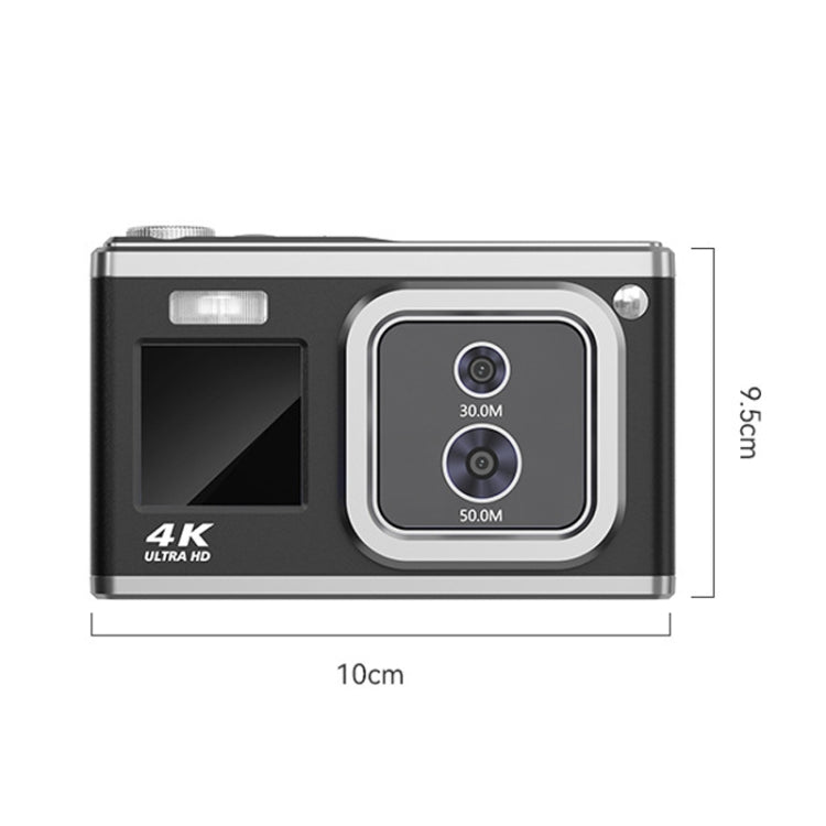 4K HD Optical Dual Lens Digital Camera 50MP Dual Screen Selfie Camera, No Memory, Black, White, Silver 4K HD Optical Dual Lens Digital Camera 50MP Dual Screen Selfie Camera, No Memory, Black, White, Silver